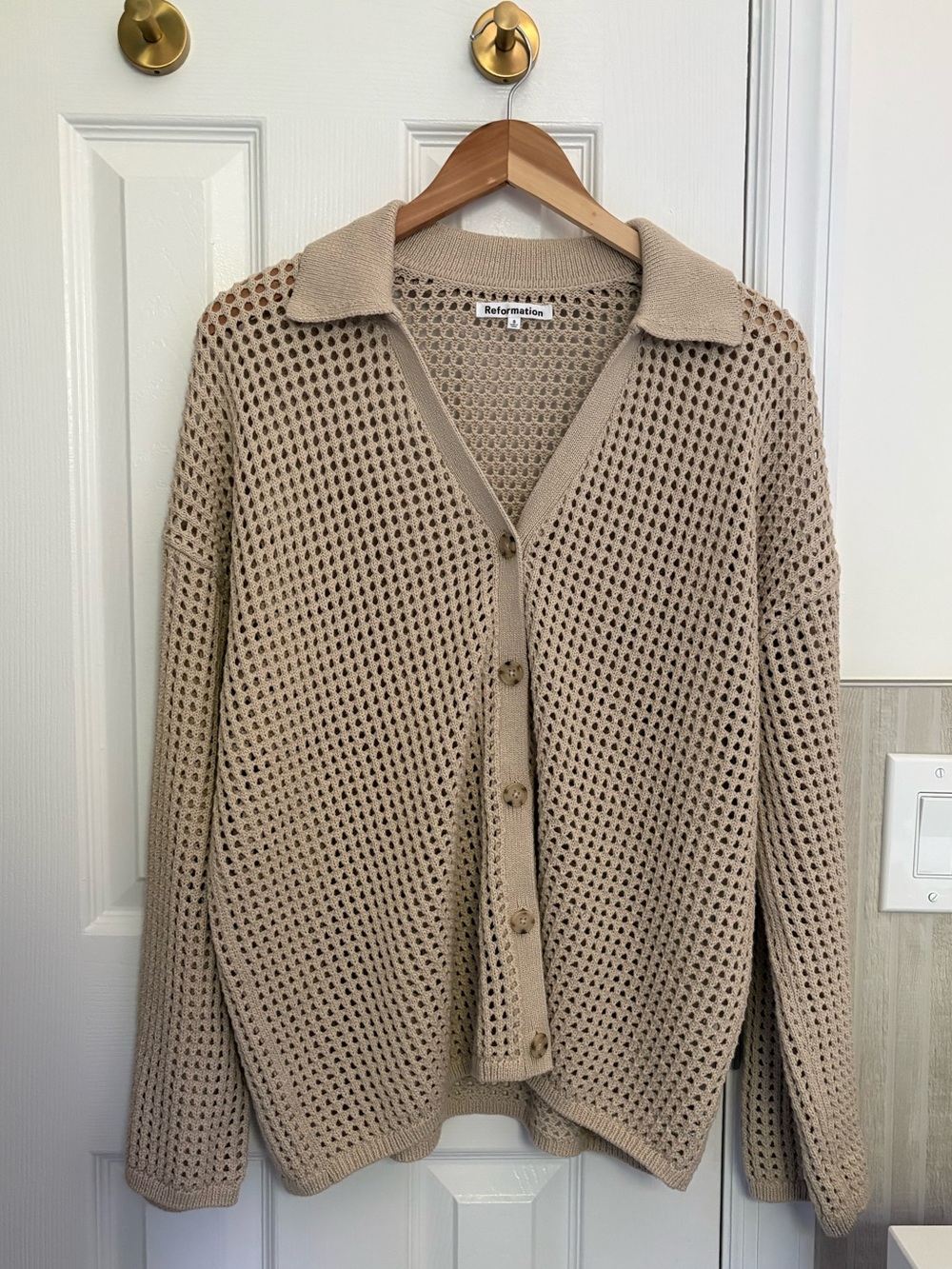 Reformation - Milo Cotton Open Knit Cardigan